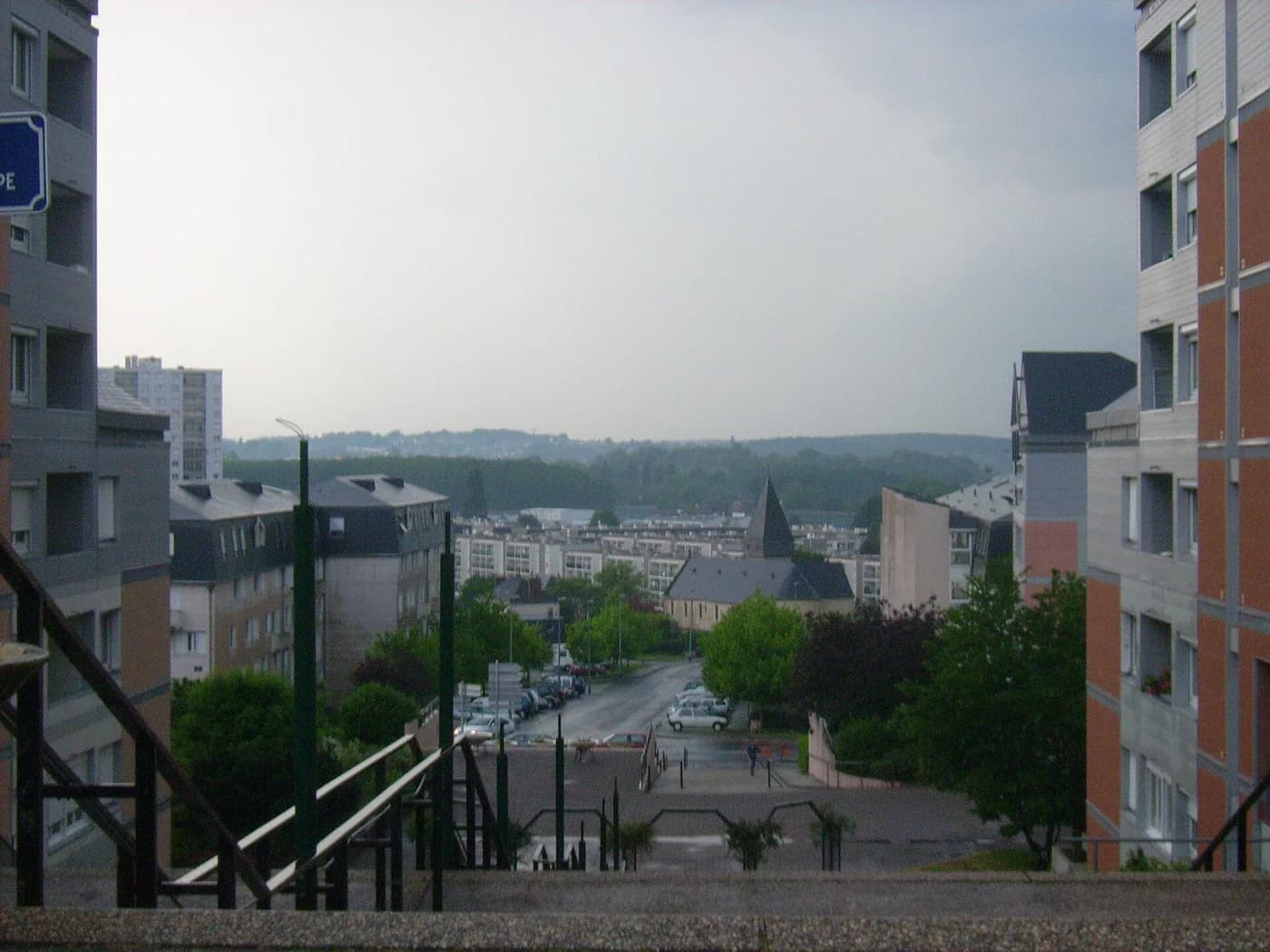 Vue du centre-ville de Coulaines depuis le sud