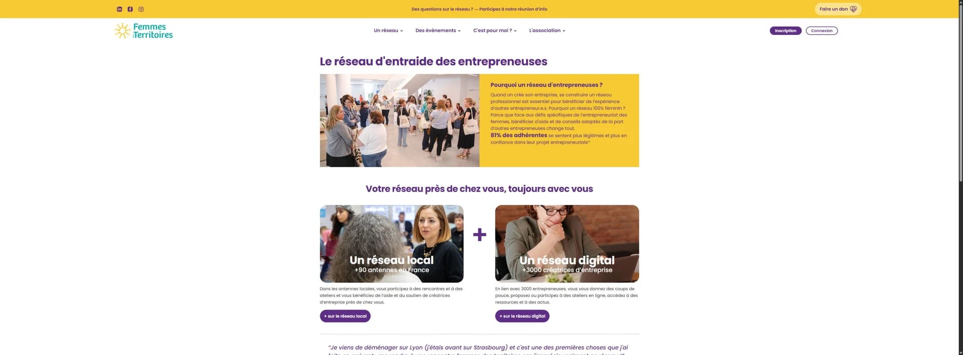 Le site Femmes des Territoires présente ses rencontres d’entrepreneuses et ses réseaux local et digital