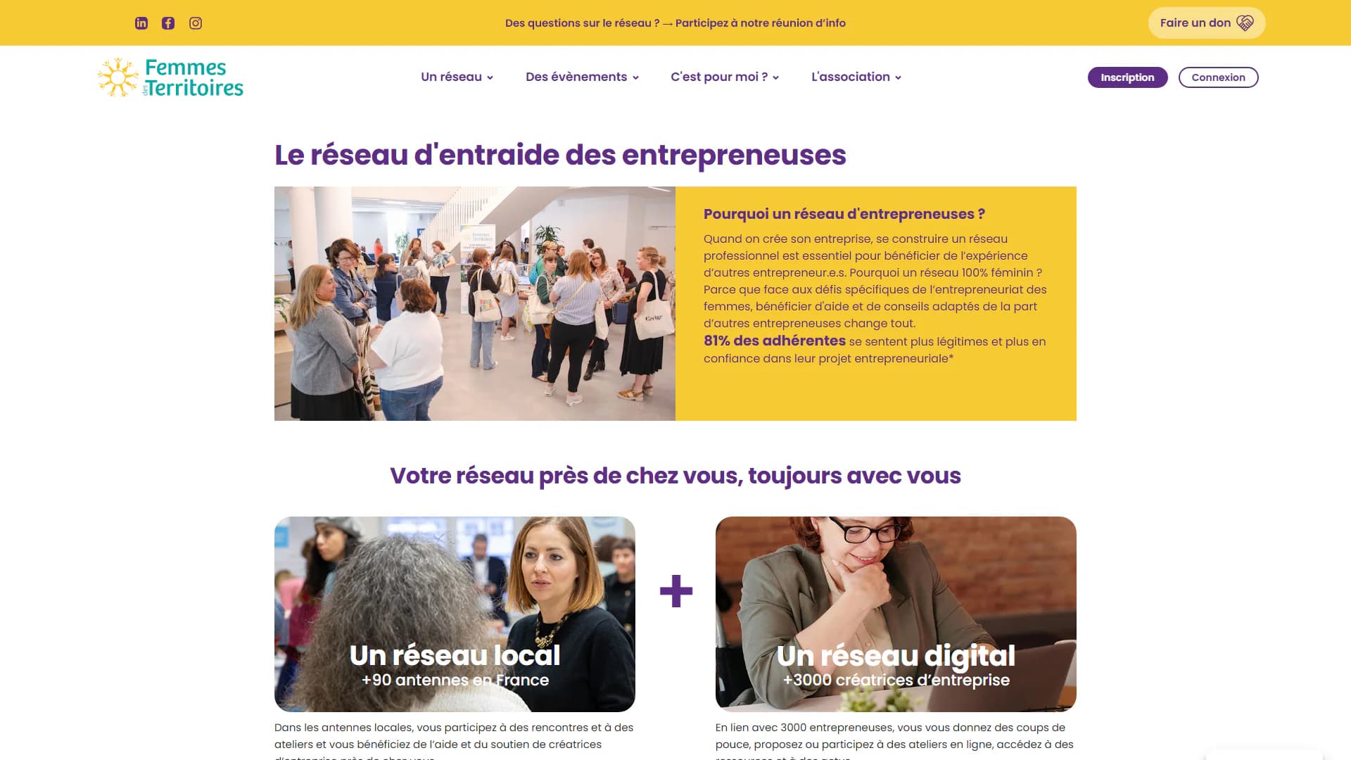 Le site Femmes des Territoires présente ses rencontres d’entrepreneuses et ses réseaux local et digital